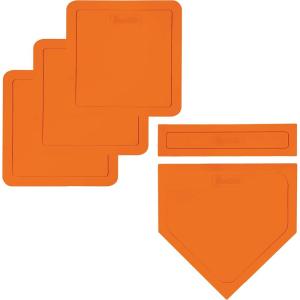 Franklin Sports MLB Throw Down Baseball Bases with Home Plate + Pitcher’s Rubber – Backyard Rubber Base Set Perfect for Baseball, Teeball + Kickball(Orange)