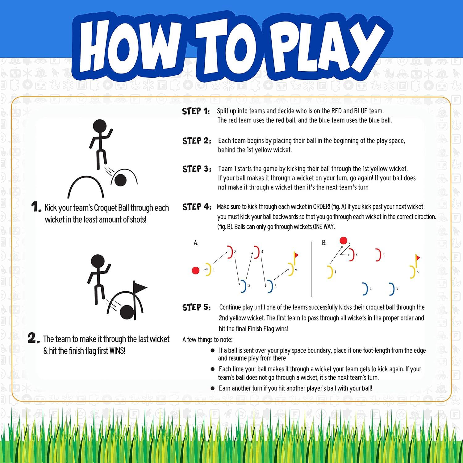 imageFranklin Kick Croquet Game Set Perfect for Kids and Adults Combines Soccer and Croquet Great for Outdoor Play