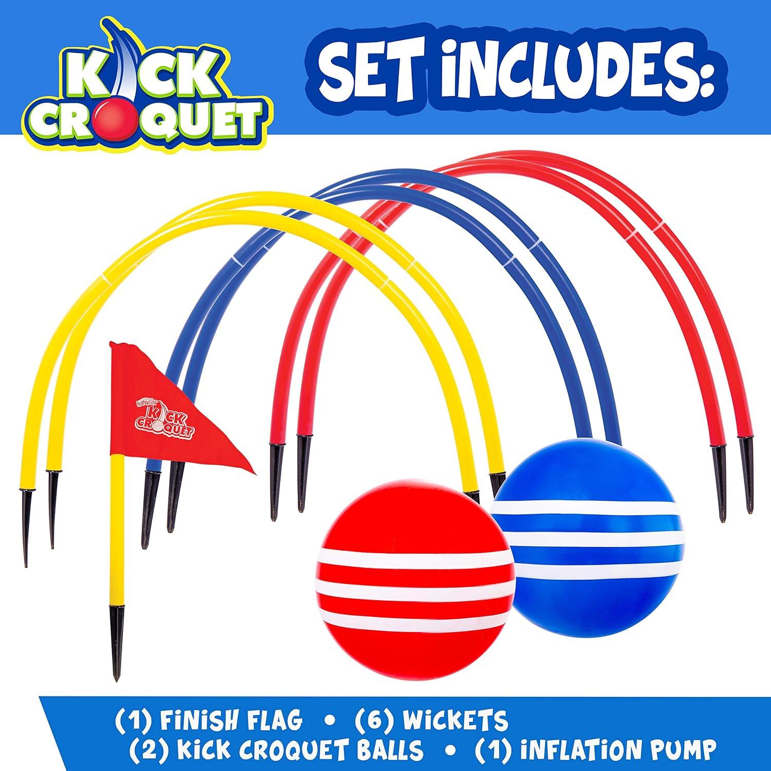 imageFranklin Kick Croquet Game Set Perfect for Kids and Adults Combines Soccer and Croquet Great for Outdoor Play
