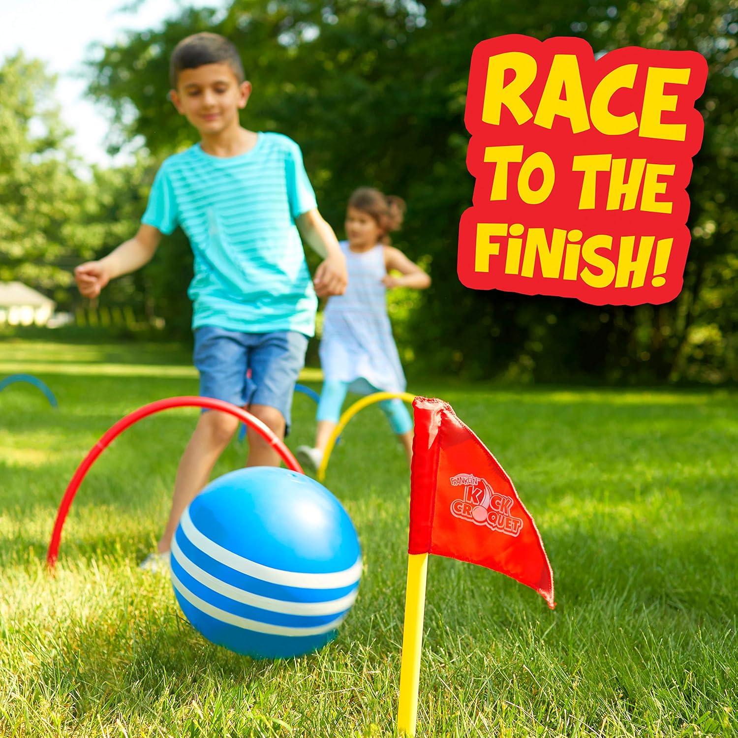 imageFranklin Kick Croquet Game Set Perfect for Kids and Adults Combines Soccer and Croquet Great for Outdoor Play