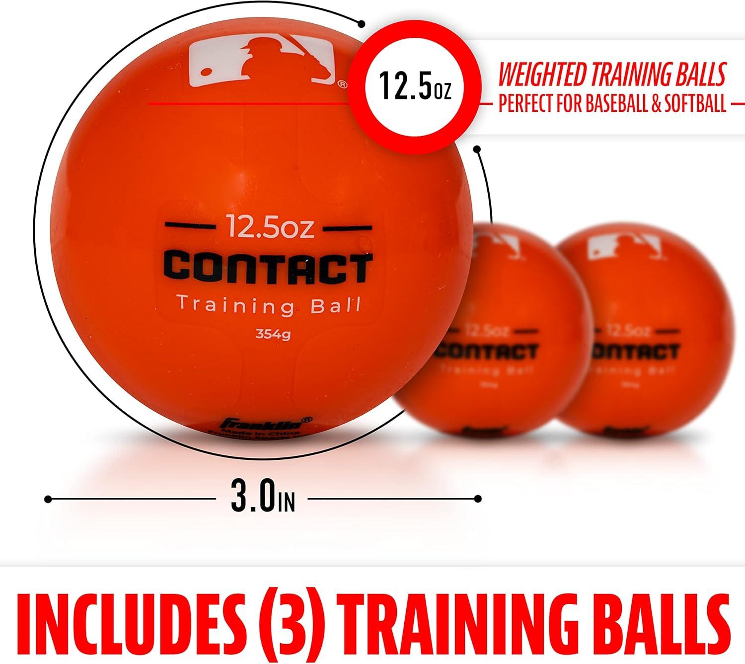 imageFranklin Sports MLB Home Run Training Ball 125 oz 3 Pack