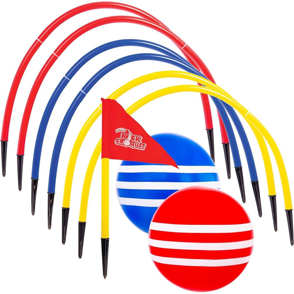 imageFranklin Kick Croquet Game Set Perfect for Kids and Adults Combines Soccer and Croquet Great for Outdoor Play