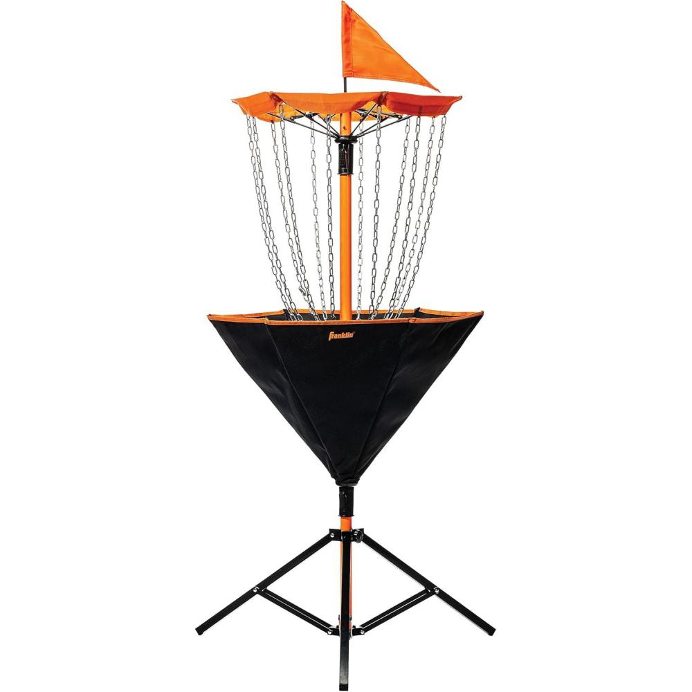 imageFranklin Sports Disc Golf Baskets  Portable Disc Golf Target with Chains Included  Disc Golf Basket Stand Equipment for Hole  Course CreationDeluxe Steel Chain