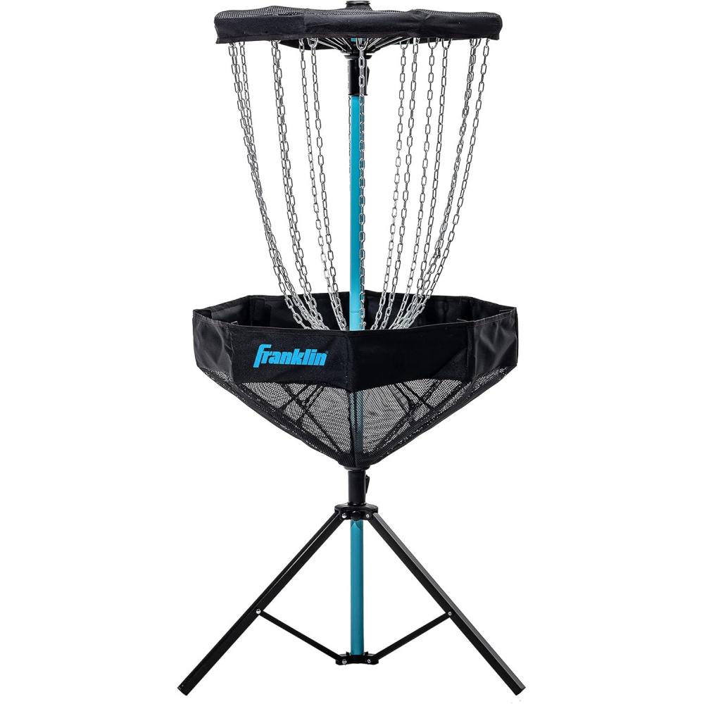 imageFranklin Sports Disc Golf Baskets  Portable Disc Golf Target with Chains Included  Disc Golf Basket Stand Equipment for Hole  Course CreationElite Steel Chain