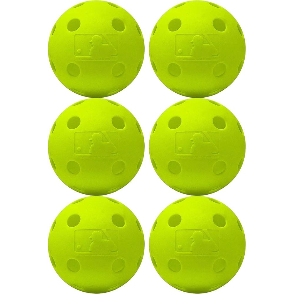 imageFranklin Sports IndestructABall Plastic Batting Practice Baseballs Softballs  Golf Balls  Training PacksYellow Pack of 6