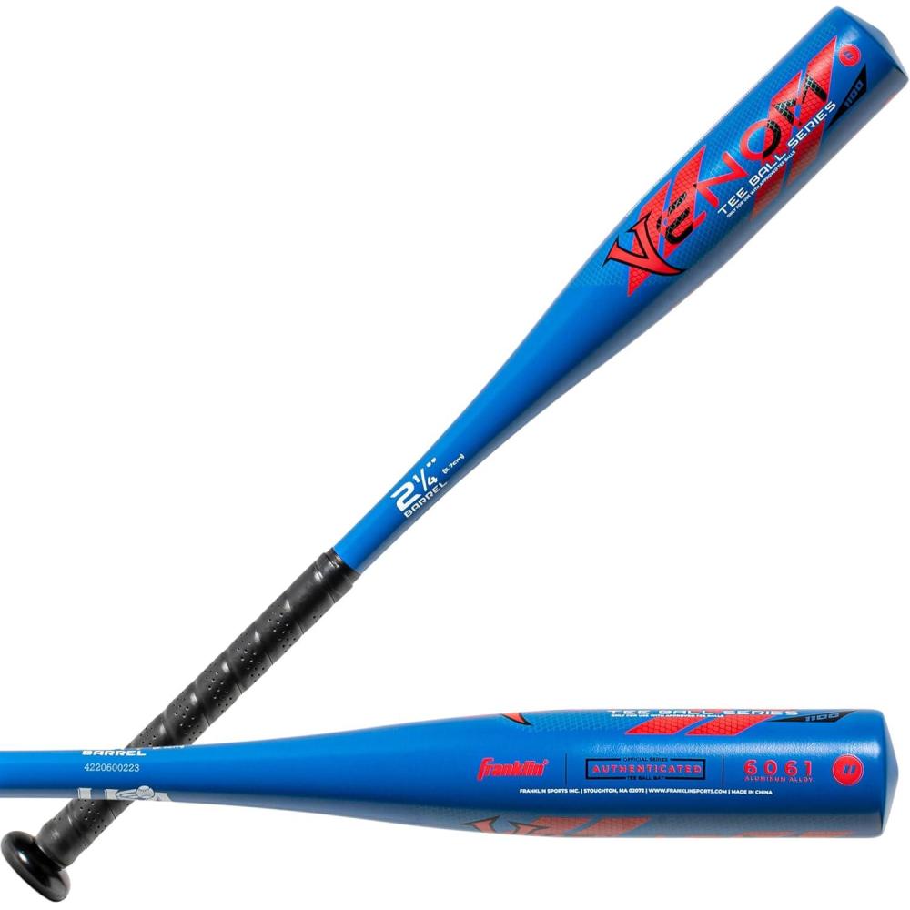 imageFranklin Sports Kids Teeball Bat  Venom  Barracuda Aluminum  Composite  USA Baseball Certified for Boys  Girls  Youth Metal Bat  Drop 10 to 13Blue 214 Barrel