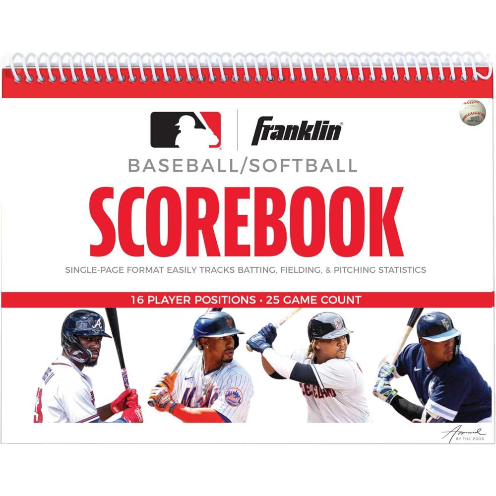 imageFranklin Sports MLB Baseball  Softball Scorebook  Book for Stats  Coaching Official Scorekeeper  25 Games