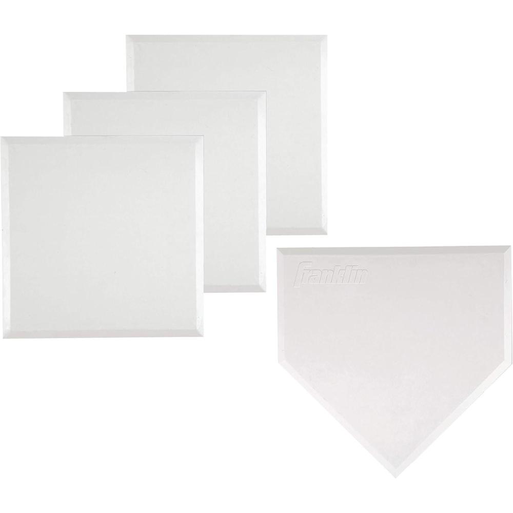 imageFranklin Sports MLB Baseball Base Set  Throw Down Rubber Bases for Baseball  Softball with Home Plate  Portable Backyard Baseball Softball Kickball BasesWhite