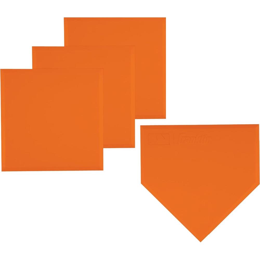 imageFranklin Sports MLB Baseball Base Set  Throw Down Rubber Bases for Baseball  Softball with Home Plate  Portable Backyard Baseball Softball Kickball BasesOrange