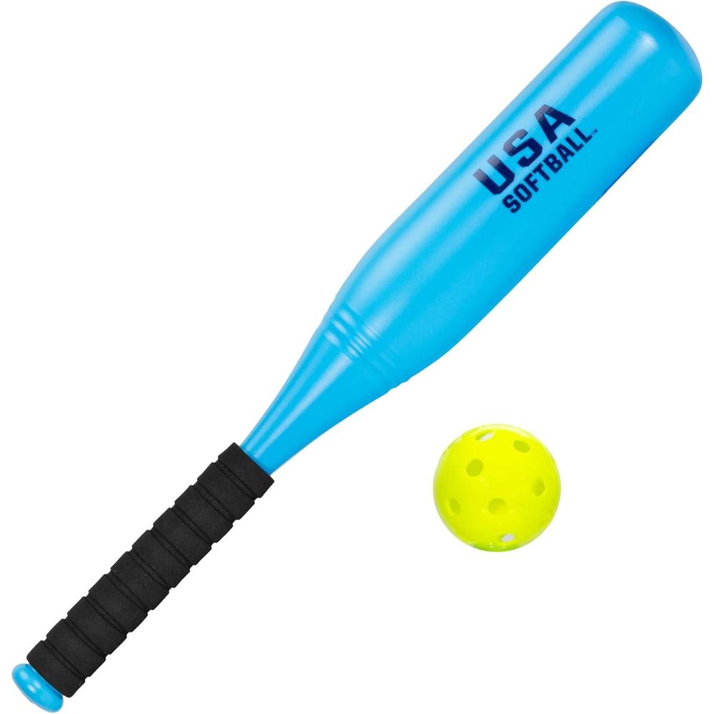 imageFranklin Sports MLB Jumbo Kids Plastic Baseball Bat  Backyard Bat with Large Barrel for Toddlers  Fat Plastic BatLight Blue