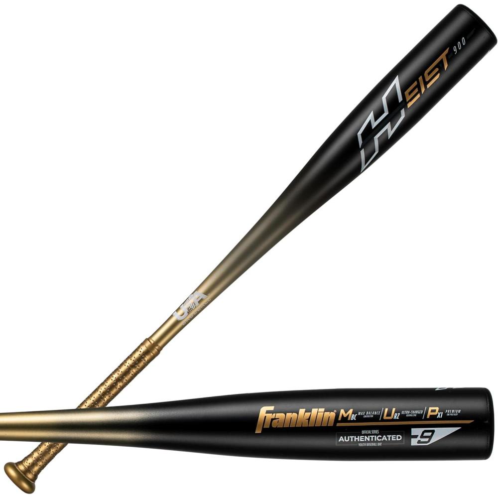 imageFranklin Sports Youth Baseball Bat  Heist Kids Baseball Bats for Ages 812  2 58quot Inch Big Barrel Kids Metal Bat  Youth Drop 9  10 Aluminum Bats  USA Baseball  26quot to 30quot BatsBlack