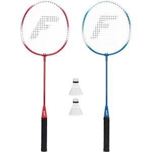 Franklin Sports Badminton Racket + Birdie Set – Replacement Badminton Equipment for Kids + Adults – 2 Player – 4 Player Badminton Racket Sets(Red and Blue)