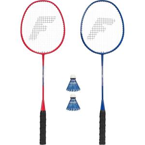 Franklin Sports Badminton Racket + Birdie Set – Replacement Badminton Equipment for Kids + Adults – 2 Player – 4 Player Badminton Racket Sets(Red and Blue Stars)