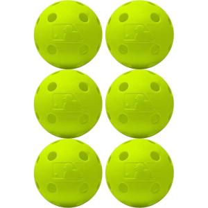 Franklin Sports Indestruct-A-Ball Plastic Batting Practice Baseballs, Softballs + Golf Balls – Training Packs(Yellow (Pack of 6))