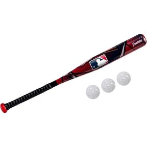 Franklin Sports Kids Plastic Baseball Bat + Balls Set – MLB Slammin’ Toy Bat & Ball Set for Kids – Youth 30″ Inch Plastic Baseball Bat & Plastic Baseball – Kids Bat + Ball Set(Bat & 3 Balls)