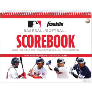 Franklin Sports MLB Baseball + Softball Scorebook – Book for Stats – Coaching Official Scorekeeper – 25 Games