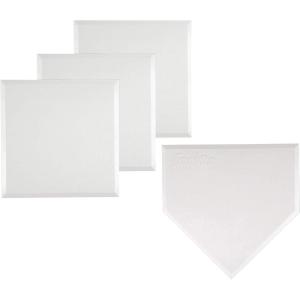 Franklin Sports MLB Baseball Base Set – Throw Down Rubber Bases for Baseball + Softball with Home Plate – Portable Backyard Baseball, Softball, Kickball Bases(White)