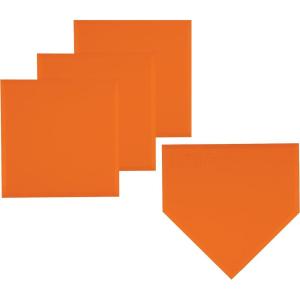 Franklin Sports MLB Baseball Base Set – Throw Down Rubber Bases for Baseball + Softball with Home Plate – Portable Backyard Baseball, Softball, Kickball Bases(Orange)