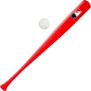 Franklin Sports MLB Kids Baseball Bat and Ball Set – Lightweight 30″ Youth Plastic Bat – Multiple Colors(Red)