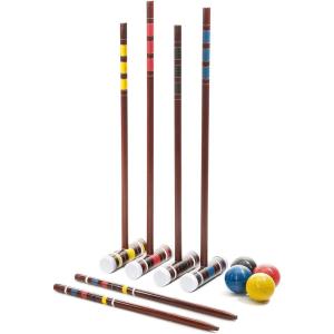 Franklin Sports Portable Backyard Croquet Sets – Complete 4 + 6 Player Croquet Sets with Mallets, Croquet Balls + Wickets Included – Outdoor Family Lawn Game Sets(Starter)