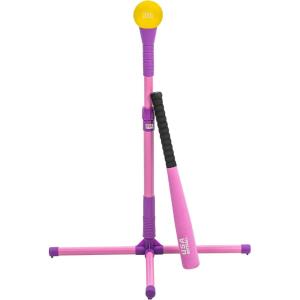 Franklin Sports Youth Batting Tee – Adjustable Height Plastic Training Tee for Kids + Toddlers – 23″ to 33″ Inches(XT Batting Tee – Pink)