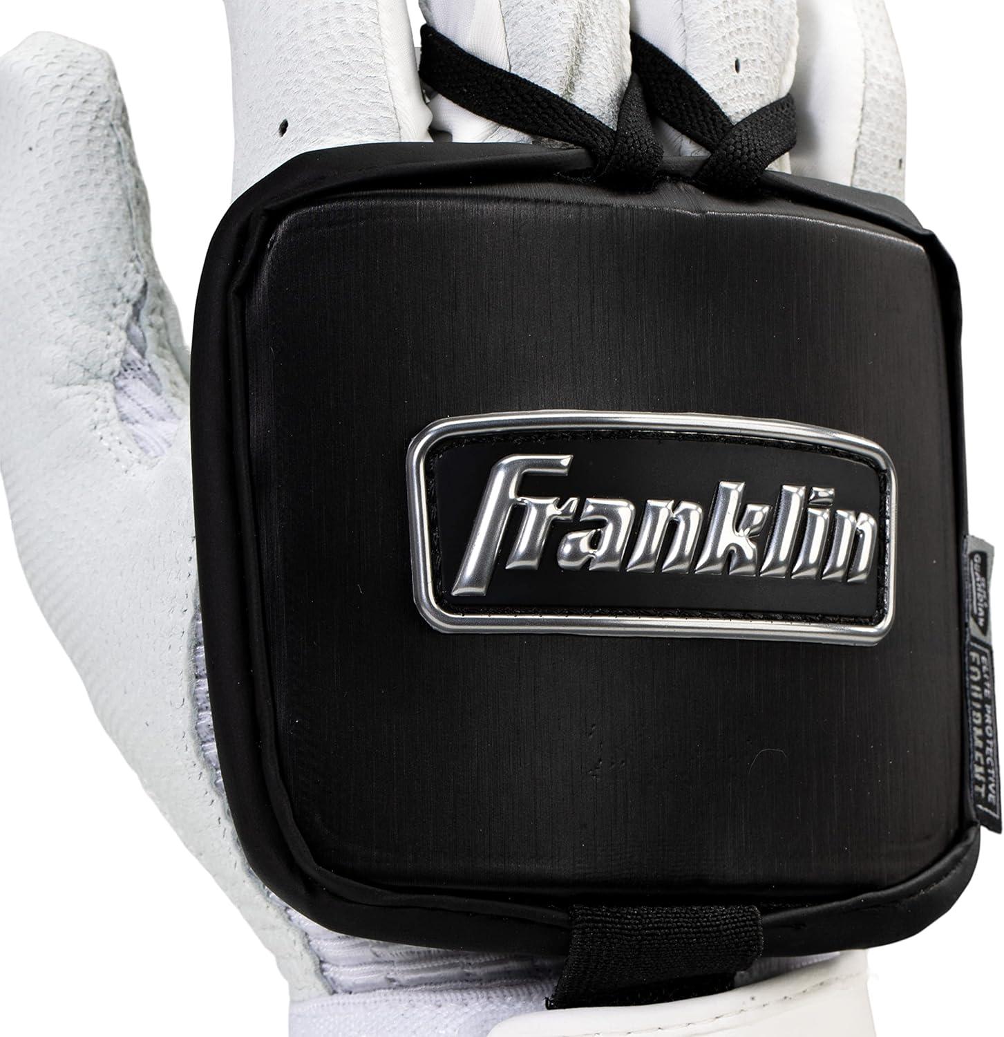 imageFranklin Sports Baseball Hand Guard Adult Protective Hand Shield for Hitting Lefty Righty Hitters Baseball Softball Batting Protector for Adults Black GX1 LT
