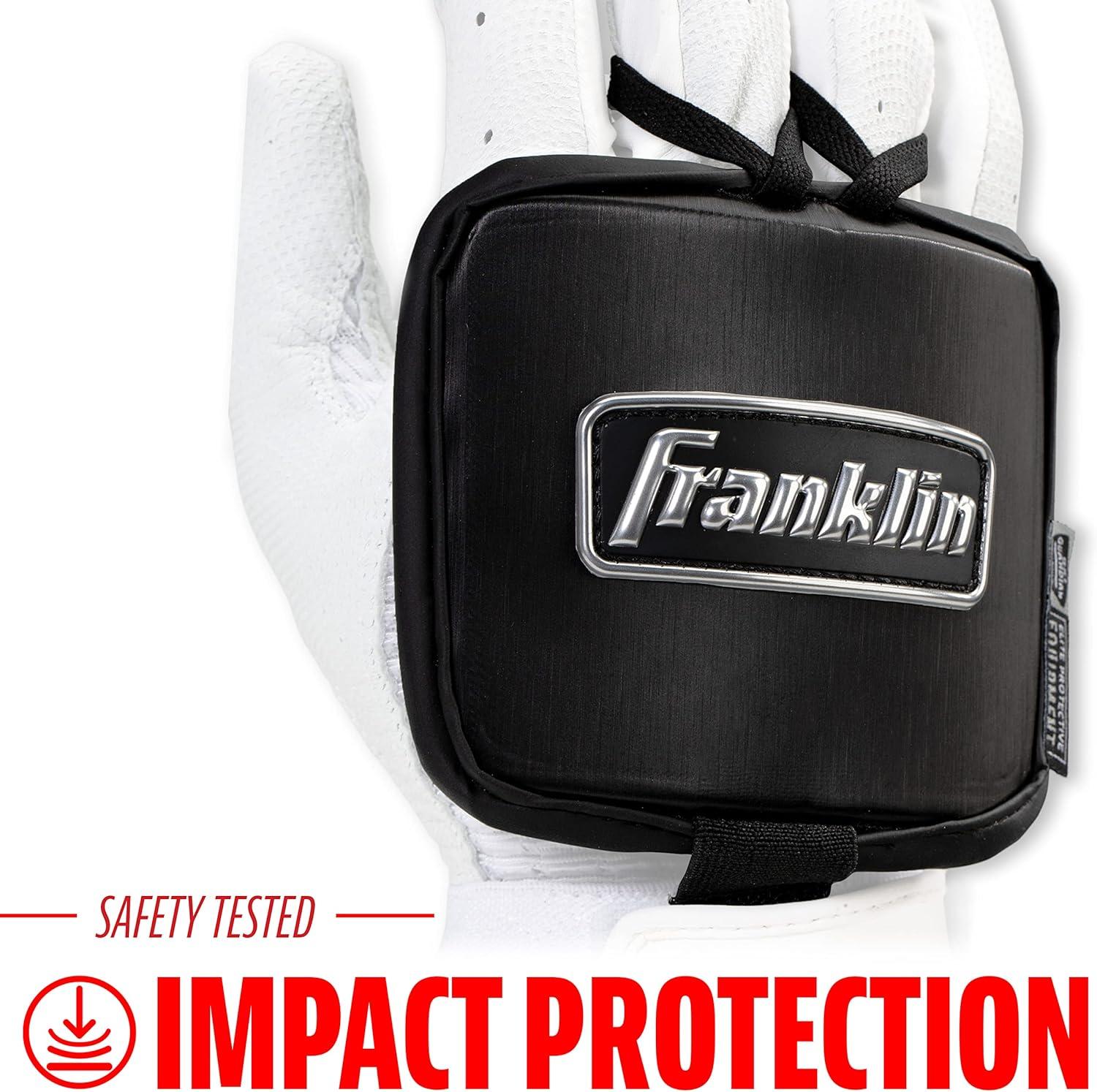 imageFranklin Sports Baseball Hand Guard Adult Protective Hand Shield for Hitting Lefty Righty Hitters Baseball Softball Batting Protector for Adults Black GX1 LT