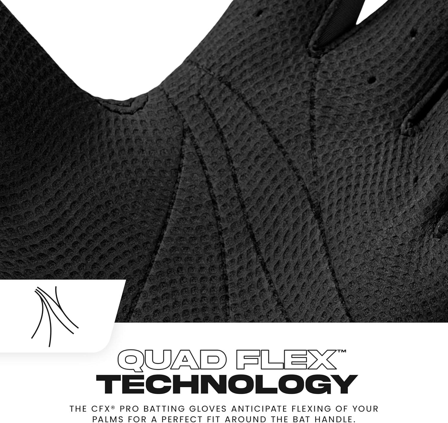 imageFranklin Sports MLB Baseball Batting Gloves  CFX Pro Adult  Youth  Baseball  Softball  Multiple Sizes  ColorsBlackGold