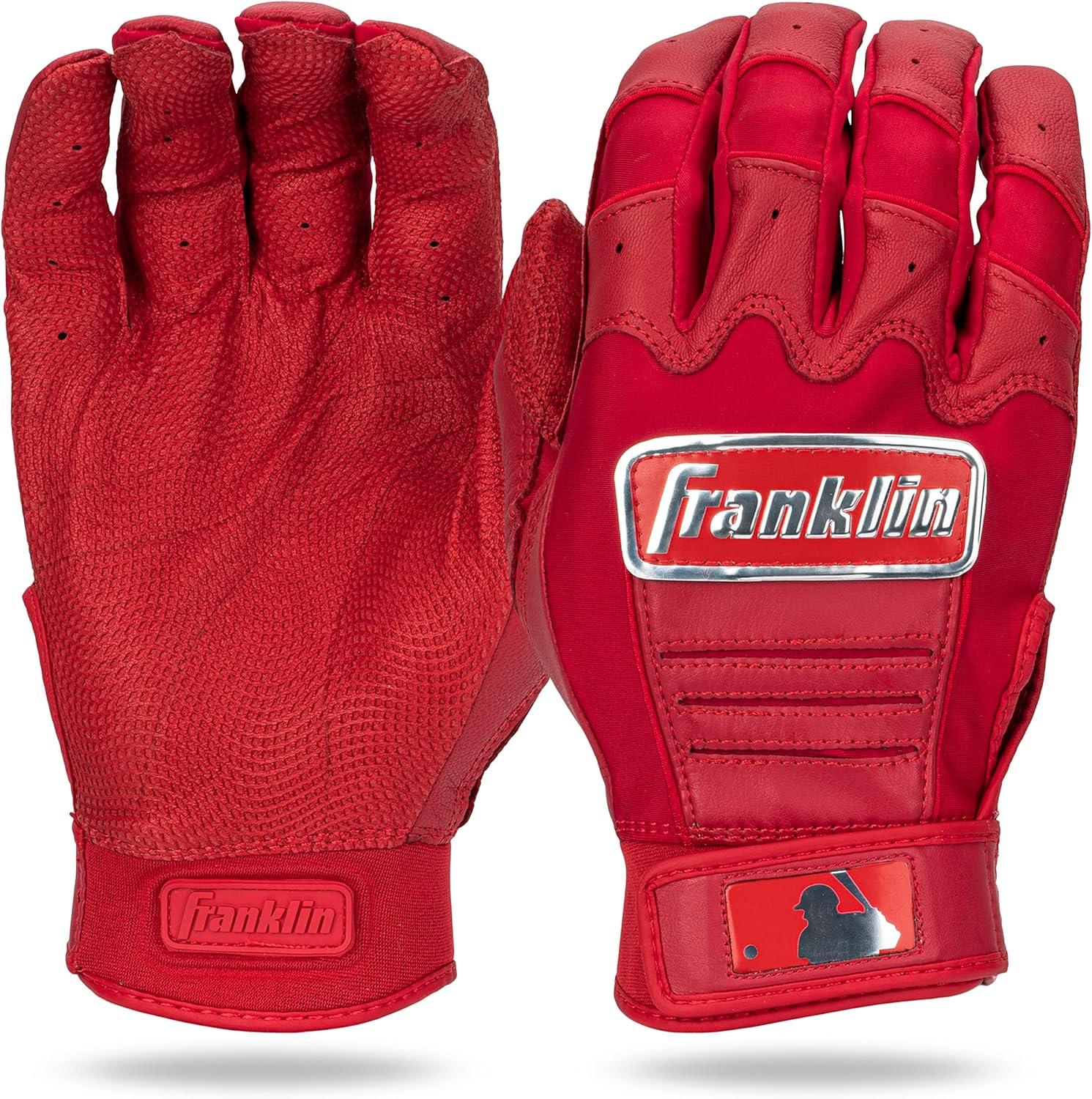 imageFranklin Sports MLB Baseball Batting Gloves  CFX Pro Adult  Youth  Baseball  Softball  Multiple Sizes  ColorsChrome Red