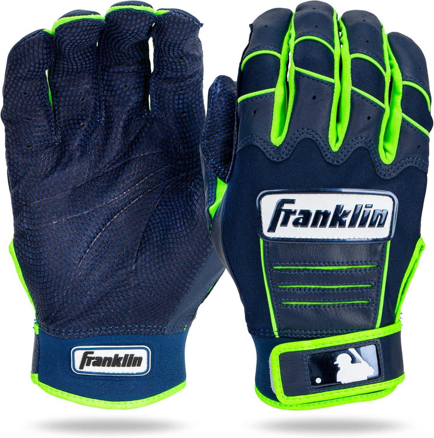 imageFranklin Sports MLB Baseball Batting Gloves  CFX Pro Adult  Youth  Baseball  Softball  Multiple Sizes  ColorsNavyGreen