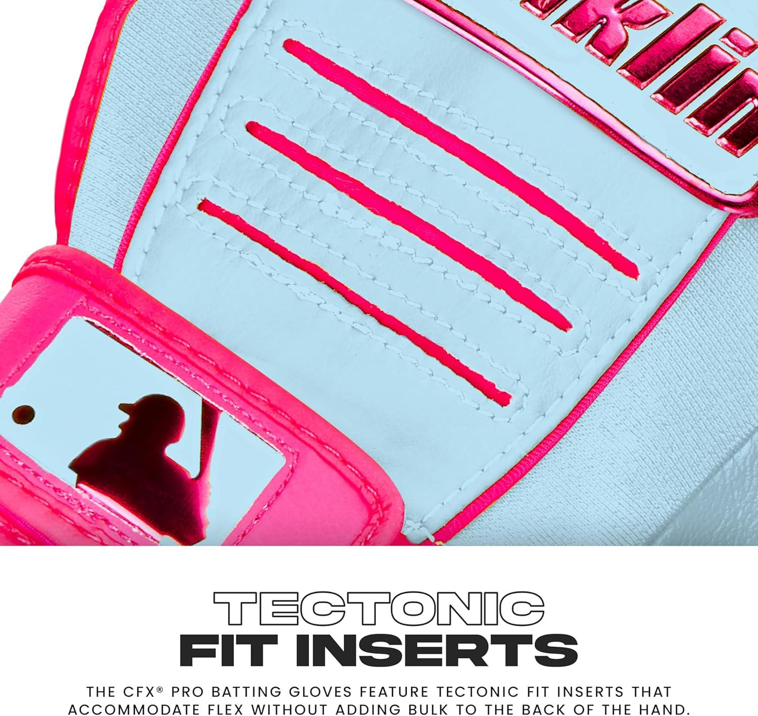 imageFranklin Sports MLB Baseball Batting Gloves  CFX Pro Adult  Youth  Baseball  Softball  Multiple Sizes  ColorsPinkCarolina Blue