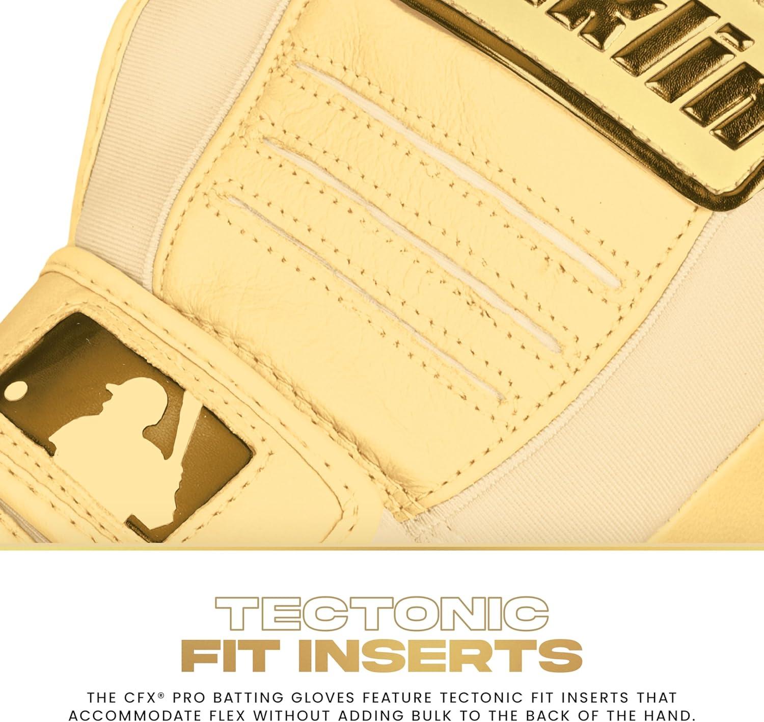 imageFranklin Sports MLB Baseball Batting Gloves  CFX Pro Adult  Youth  Baseball  Softball  Multiple Sizes  ColorsVanillaGold