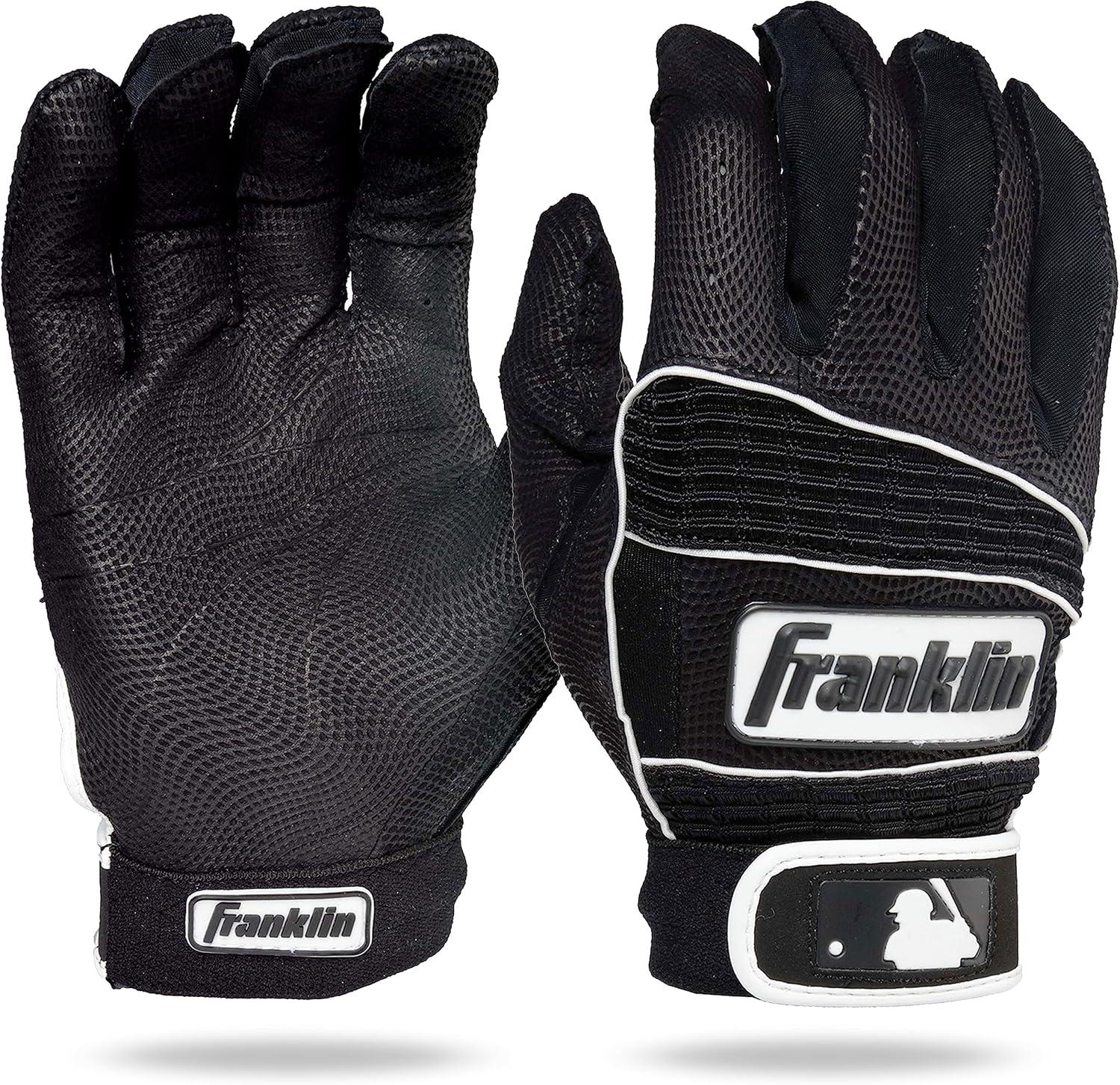 imageFranklin Sports MLB Batting Gloves Neo Classic II Adult Batting Gloves Pair Baseball SoftballBlackBlack