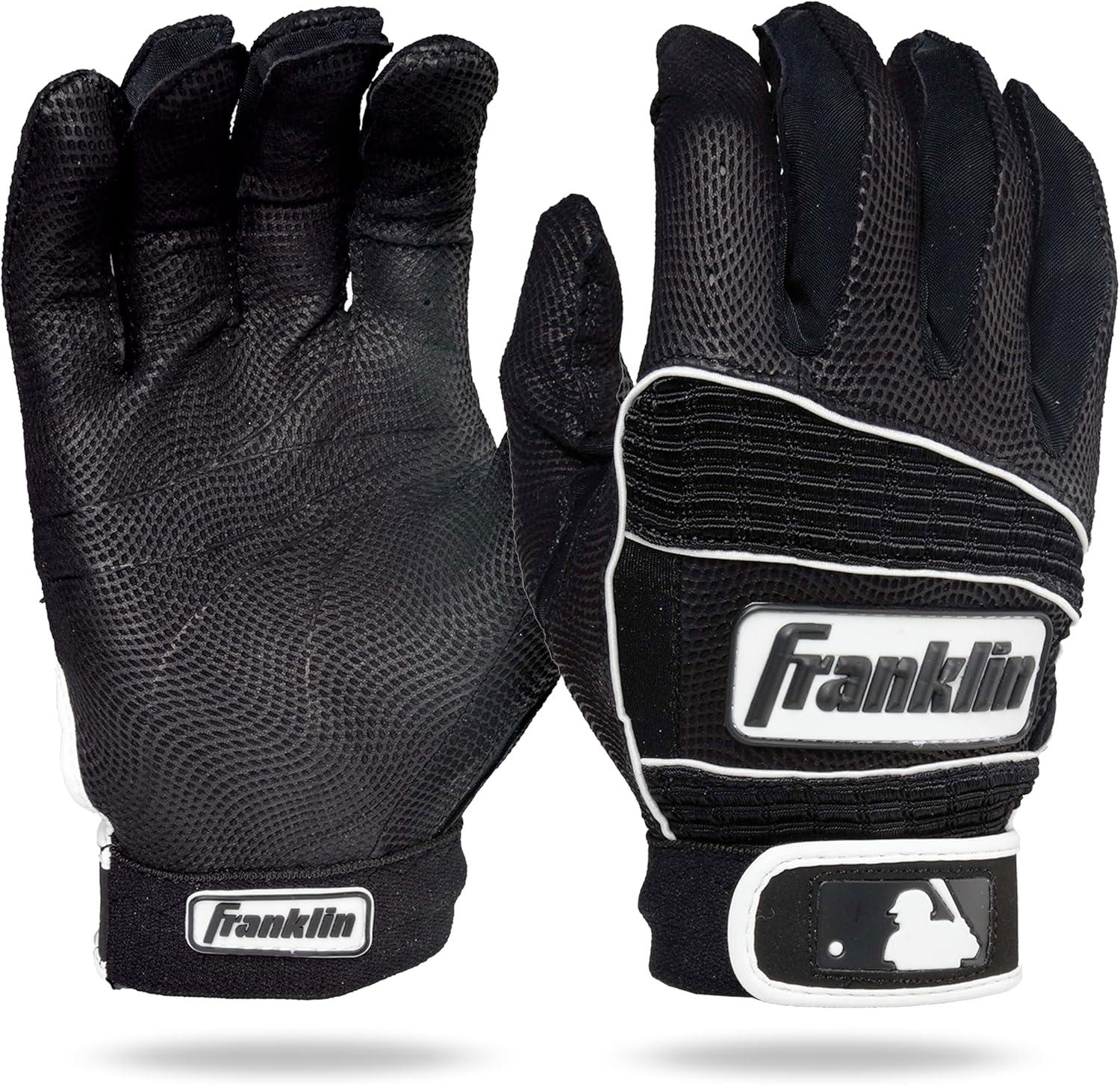 imageFranklin Sports MLB Batting Gloves Neo Classic II Adult Batting Gloves Pair Baseball SoftballBlackBlack