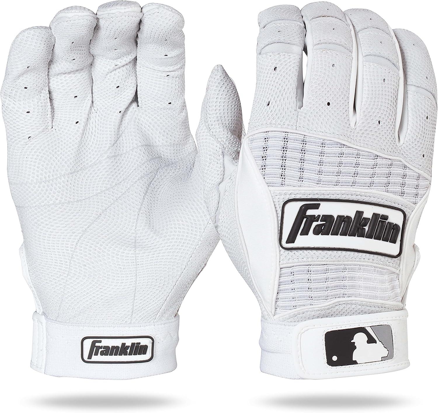 imageFranklin Sports MLB Batting Gloves Neo Classic II Adult Batting Gloves Pair Baseball SoftballWhiteWhite