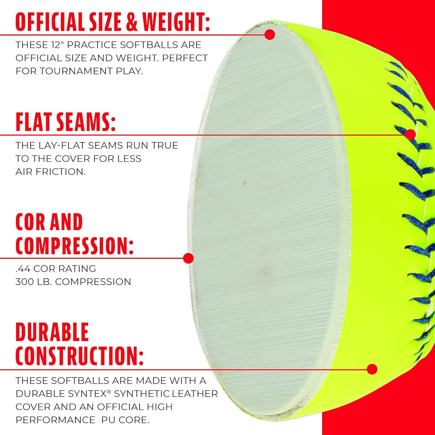 imageFranklin Sports Official Size Softballs 12quot Softballs Slowpitch Tournament Softballs Great for Practice Training Official Size Weight 1 Pack