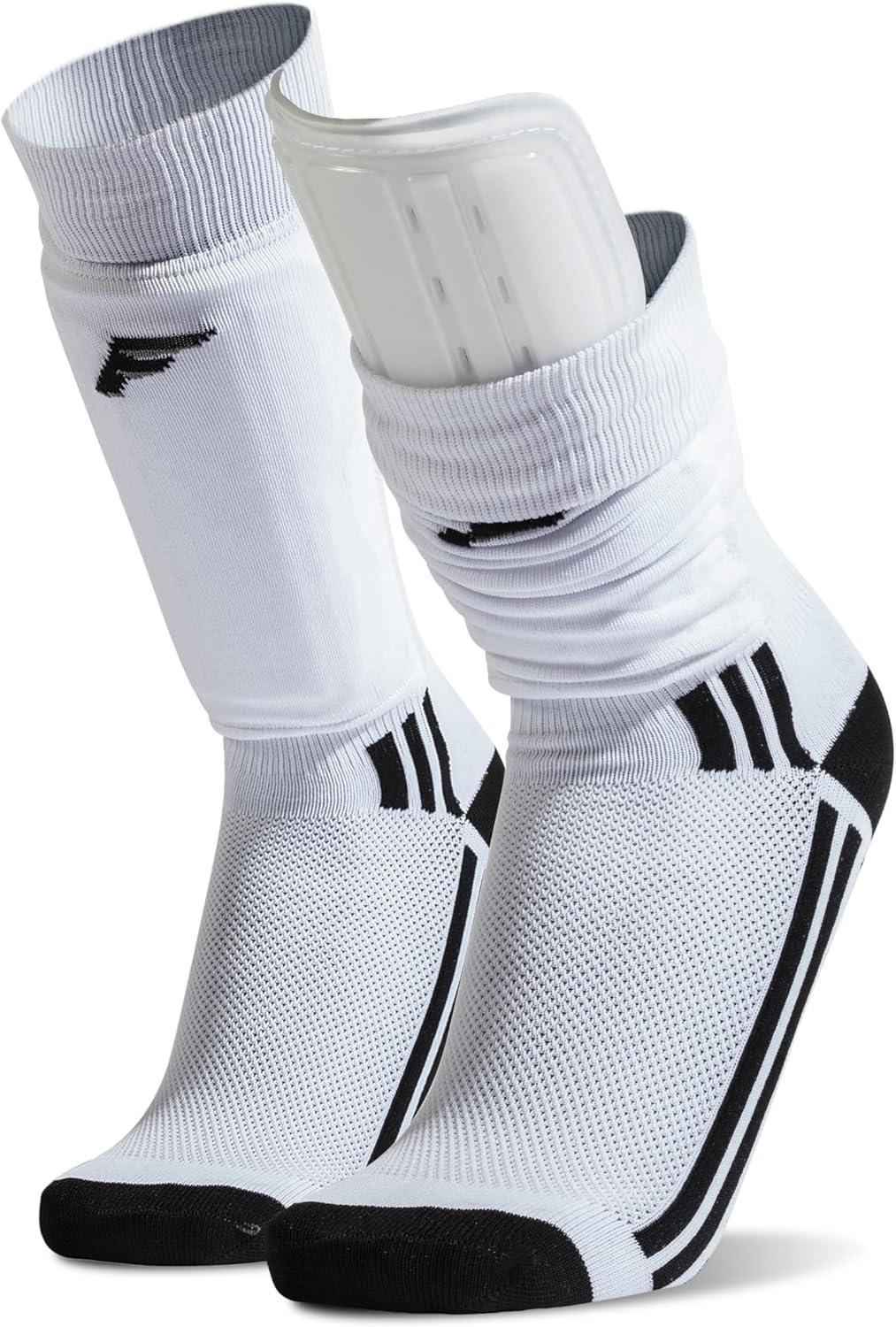 imageFranklin Sports Youth  Adult Soccer Shin Guard Socks  BuiltIn Shin Guards  Black or White  Assorted Colors May VaryBlackWhite