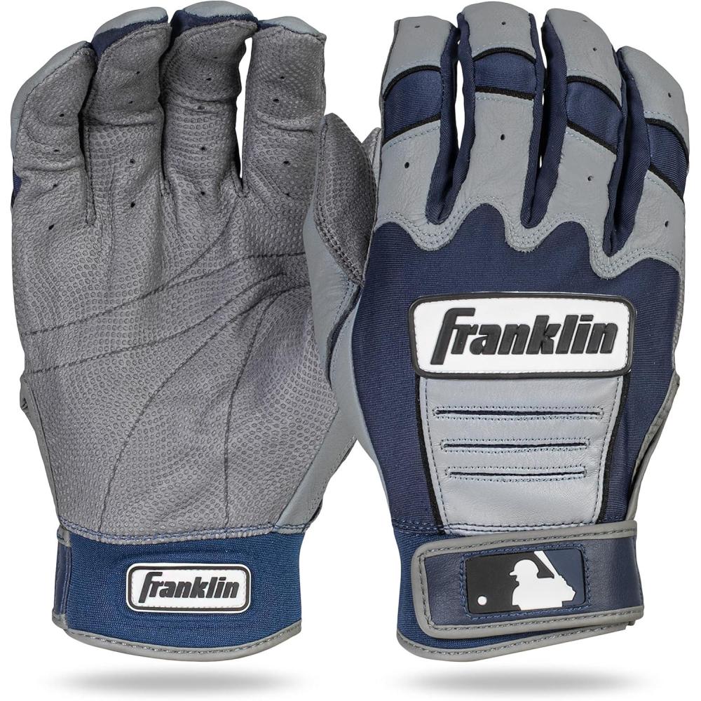 imageFranklin Sports MLB Baseball Batting Gloves  CFX Pro Adult  Youth  Baseball  Softball  Multiple Sizes  ColorsGrayNavy