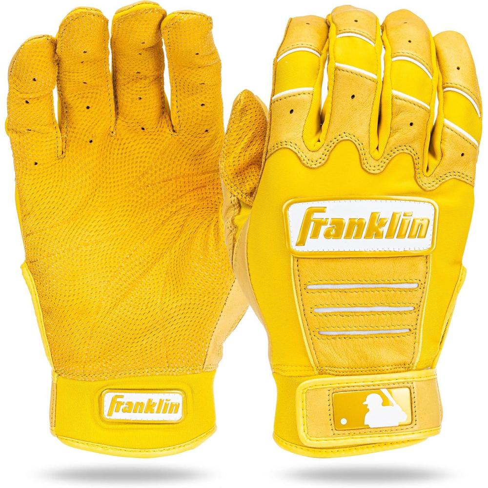 imageFranklin Sports MLB Baseball Batting Gloves  CFX Pro Adult  Youth  Baseball  Softball  Multiple Sizes  ColorsHighlight Yellow