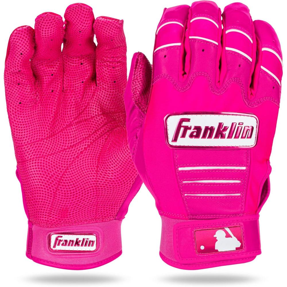 imageFranklin Sports MLB Baseball Batting Gloves  CFX Pro Adult  Youth  Baseball  Softball  Multiple Sizes  ColorsPink Highlight