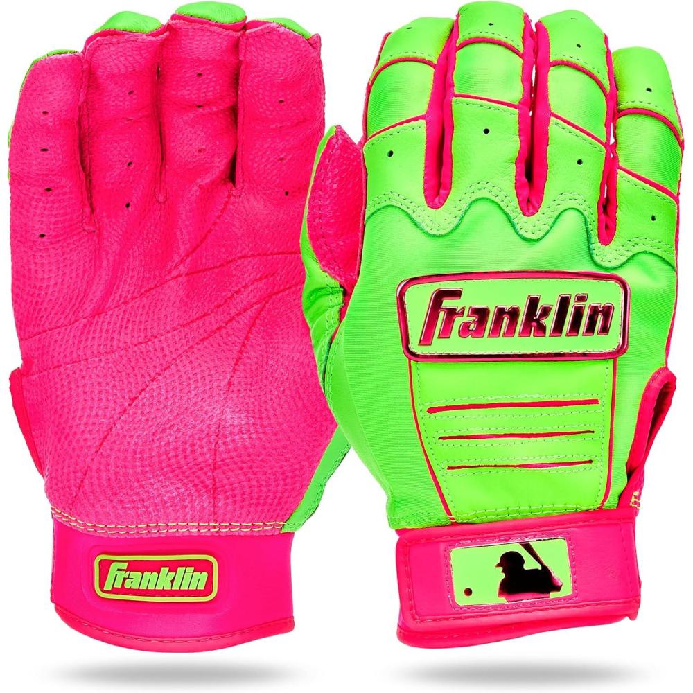 imageFranklin Sports MLB Baseball Batting Gloves  CFX Pro Adult  Youth  Baseball  Softball  Multiple Sizes  ColorsPinkApple Green