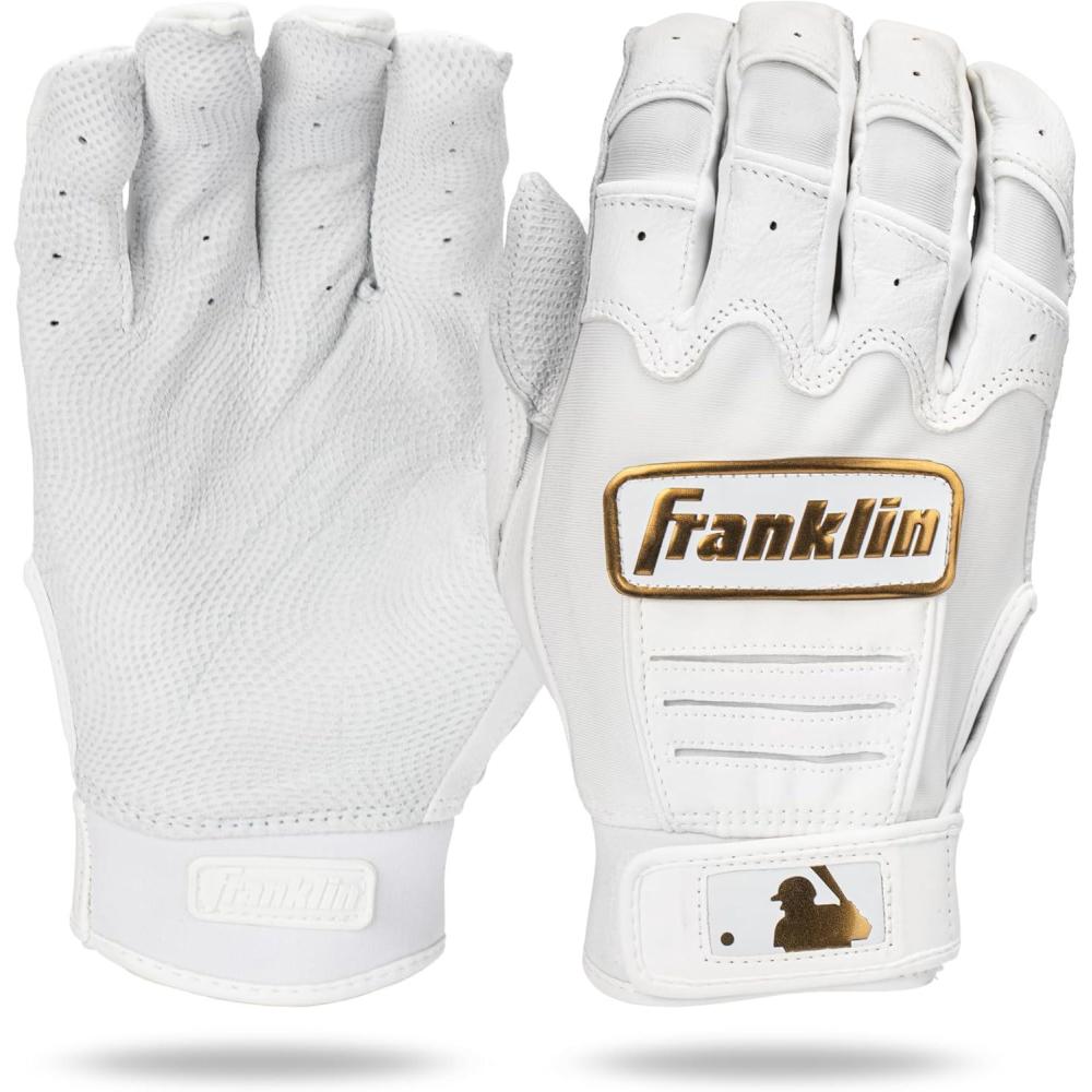 imageFranklin Sports MLB Baseball Batting Gloves  CFX Pro Adult  Youth  Baseball  Softball  Multiple Sizes  ColorsWhiteGold