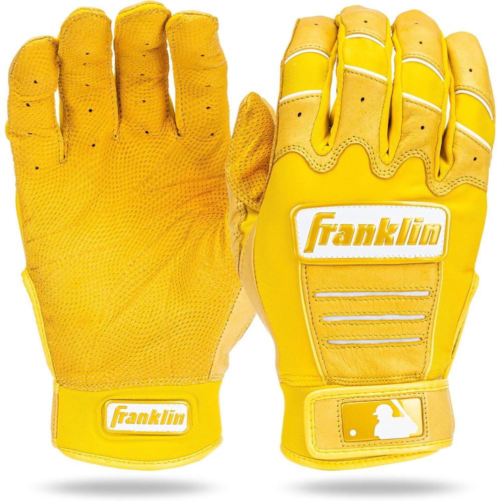 imageFranklin Sports MLB Baseball Batting Gloves  CFX Pro Adult  Youth  Baseball  Softball  Multiple Sizes  ColorsYellow Highlight