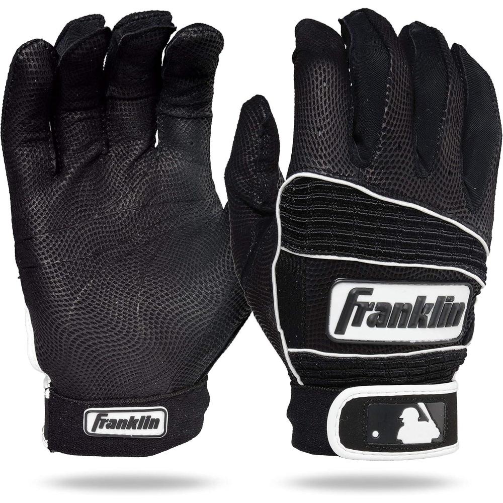 imageFranklin Sports MLB Batting Gloves Neo Classic II Adult Batting Gloves Pair Baseball SoftballBlackBlack