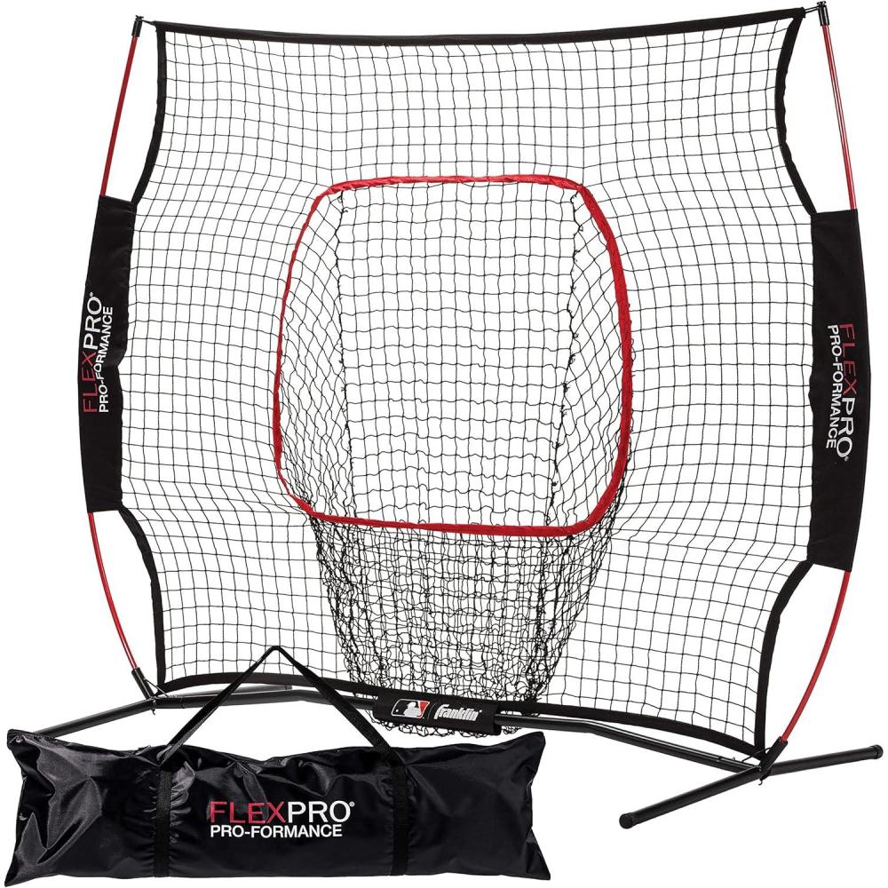 imageFranklin Sports MLB Flexpro Baseball  Softball Net  7 x 7 ampamp 5 x 5 Travel Training Nets for Batting Practice Pitching  Hitting5 x 5