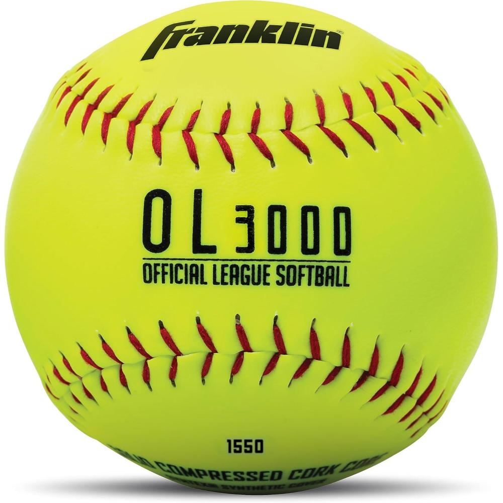imageFranklin Sports Official Game Softballs  OL3000 Fastpitch 12quot Inch Yellow Softballs  Official Size  Weight Tournament Balls for Practice  Games  1 Softball12Inch
