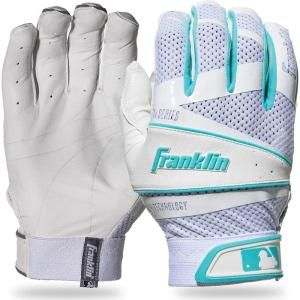Franklin Sports Fastpitch Freeflex Series Softball Batting Gloves(White/Tiffany Blue)