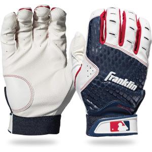 Franklin Sports MLB 2nd Skinz Batting Gloves – Adult & Youth Baseball & Softball – Men’s & Kids Teeball & Softball Gloves – Multiple Sizes & Colors Available(White/Navy)