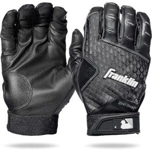 Franklin Sports MLB 2nd Skinz Batting Gloves – Adult & Youth Baseball & Softball – Men’s & Kids Teeball & Softball Gloves – Multiple Sizes & Colors Available(Black/Black)