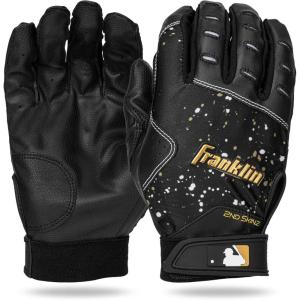 Franklin Sports MLB 2nd Skinz Batting Gloves – Adult & Youth Baseball & Softball – Men’s & Kids Teeball & Softball Gloves – Multiple Sizes & Colors Available(Black/Gold)